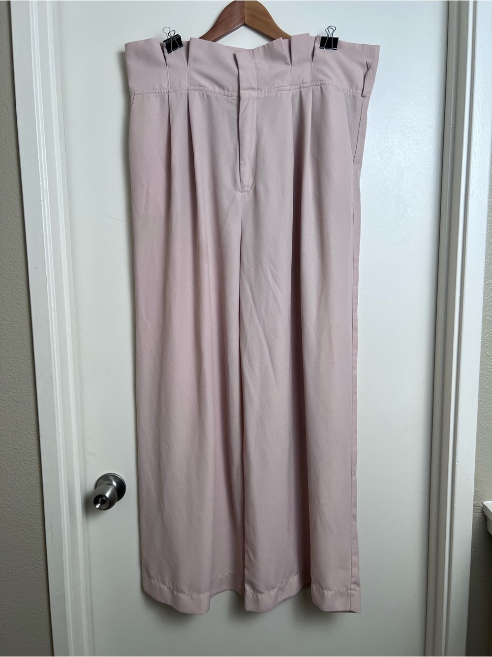 Forever 21 Plus Blush Pink Paperbag Wide Leg Trousers High Waist 1X 20